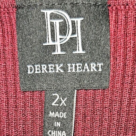 DEREK HEART PLUS SIZE Maroon Ribbed LongSleeve Sweater dress Size 2X - Picture 12 of 15